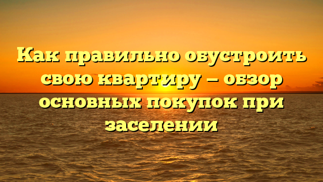 Как правильно обустроить свою квартиру — обзор основных покупок при заселении