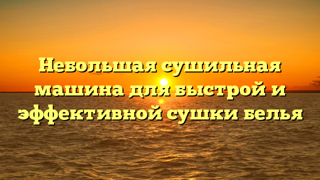 Небольшая сушильная машина для быстрой и эффективной сушки белья