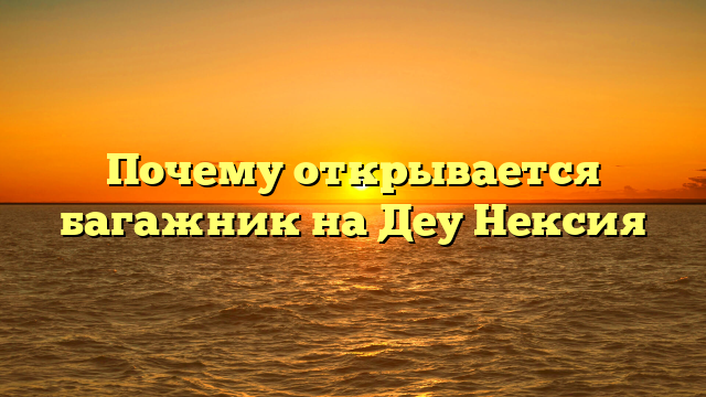 Почему открывается багажник на Деу Нексия