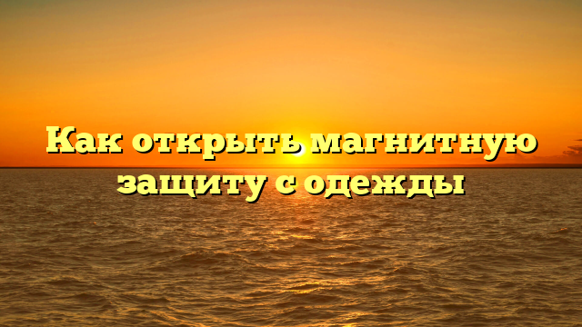 Как открыть магнитную защиту с одежды